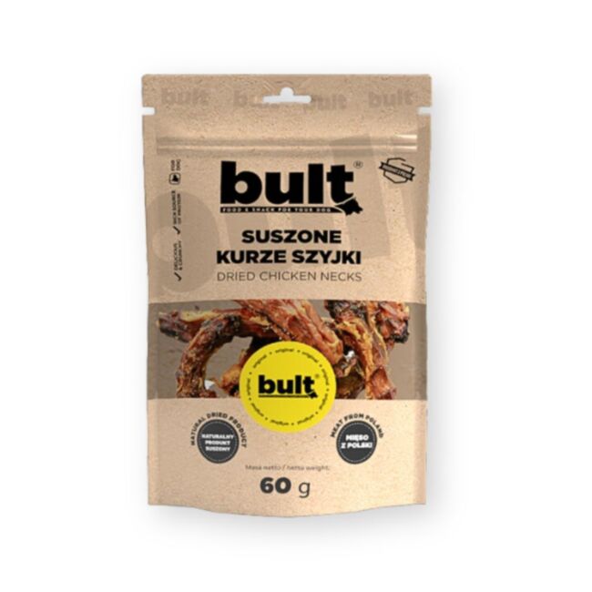 Bult - Suszone kurze szyjki 60 g - przysmak z drobiu dla psa