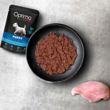 Optimanova Puppy Chicken 300 g - mokra karma dla szczeniaków z kurczakiem w saszetce