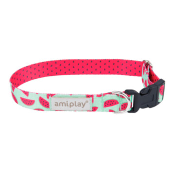 Amiplay BeHappy - obroża regulowana Watermelon