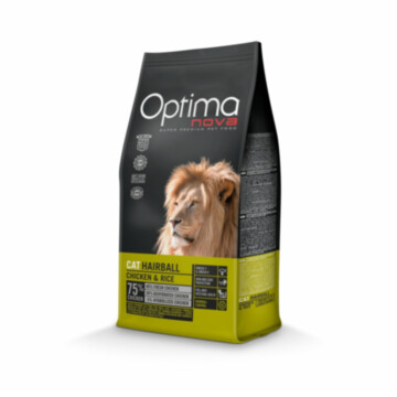 Optimanova Cat Hairball Chicken & Rice 2 kg - karma dla kotów z formułą odkłaczania